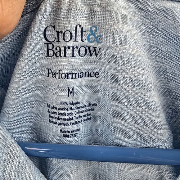 Croft & Barrow Mens Blue Striped Quarter-Zip Pullover Shirt - Picture 5 of 5